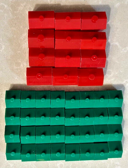 Juego de Repuesto MONOPOLY Vintage de 32 CASAS y 12 HOTELES Piezas/Piezas Foto 1 de 1