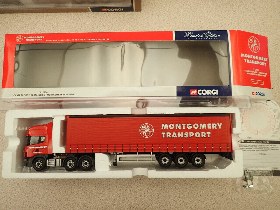 Corgi 1:50 CC12916 Scania Topline Curtainside Montgomery Trans Undisplayed MIB - Image 1 of 4