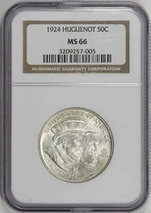1924 Huguenot Walloon Commemorative Silver Half Dollar 50c NGC MS66 [BN005] - Picture 1 of 4