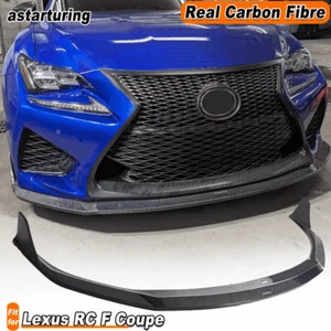 Fit For Lexus RC F Coupe 2015-2018 REAL Carbon Fiber Front Bumper Lip Spoiler - Bild 1 von 11
