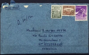 Cubierta de correo aéreo de Indonesia, 1954. Yakarta a Nw Loosdrecht. - Imagen 1 de 2