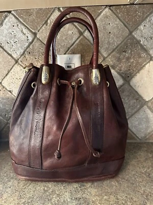 Bolso con Cordón Estilo Cubo MARINO ORLANDI MARRÓN Hecho en Italia. Usado Foto 1 de 4