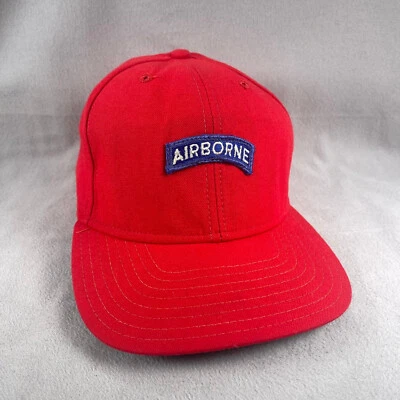 Vintage New Era Pro Model Hat Men S/M Red Snapback Cap Made In USA Airbourne - Image 1 of 4
