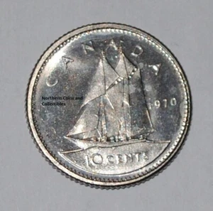 Low Mintage Canada 1970 10 Cents UNC Canadian Dime - Picture 1 of 1