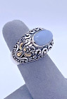 BJC Sterling Silver/14K Blue Stone Ring Size- 7