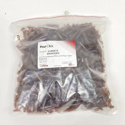 500 New Posi-Click 1149X72 1.5mL Amber Graduated Microcentrifuge Tubes Boilproof - Image 1 of 3