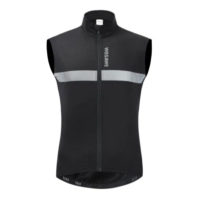 WOSAWE Winter Mens Cycling Vest Thermal Fleece Sleeveless Jacket Bike MTB Warmer - Image 1 of 4