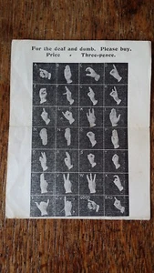 1920'S CHARITY DONATION ALPHABET - FOR THE DEAF AND DUMB PLEASE BUY PRICE  3D - Picture 1 of 4