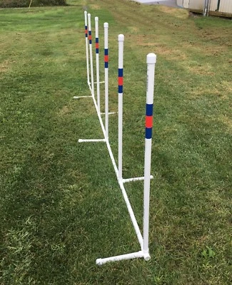 dog agility weave poles - 6 poles, 3/4" pvc - Image 1 of 4