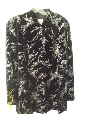 R & M Richards by Karen Kwong Black Beaded Open Cardigan Jacket Size 14 Chest 45 - Image 1 of 4