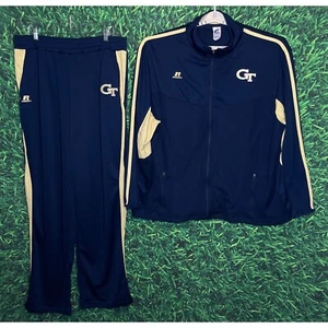Giacca a vento vintage Georgia Tech giacche gialle GT tuta pista pantaloni uomo XXL - Foto 1 di 12