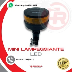 Mini Lampeggiante Flash a Led Per Trattore, Staffa Lunga, COBO 12/24V Arancione - Photo 1/5