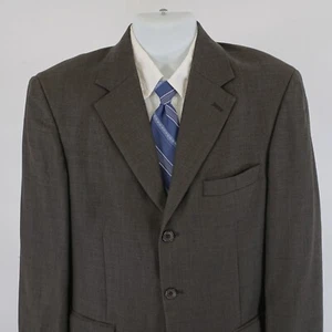 Gianfranco Ruffini Italy Brown Check Super 100S Worsted Wool 38R Sport Coat 3 B - Picture 1 of 15