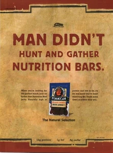 2003 PRINT AD - PEMMICAN BEEF JERKY AD - MAN DIDN'T HUNT & GATHER NUTRITION BARS - Bild 1 von 1