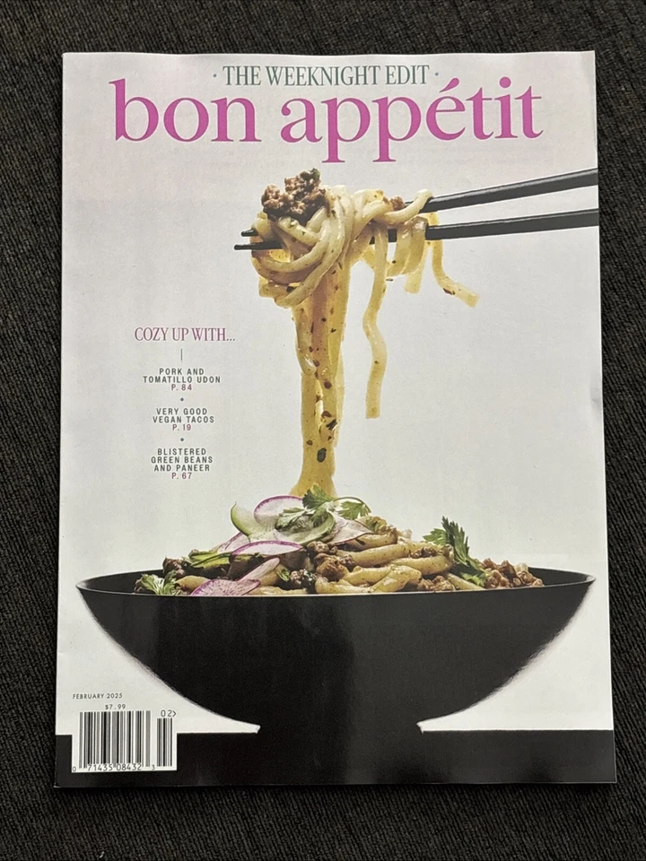 BON APPETIT MAGAZINE FEBRUARY 2025 COZY WEEKNIGHT RECIPES VALENTINES DAY 14TH US - Image 1 of 1