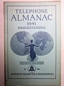 VTG 1941 Telephone Almanac BELL SYSTEM AMERICAN TELEPHONE & TELEGRAPH Ships Free - Picture 1 of 9