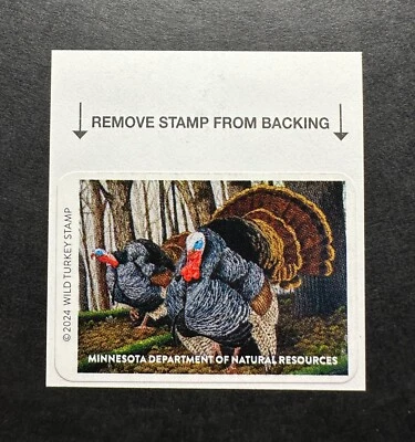 WTDstamps - 2024 MINNESOTA - State Turkey Upland Bird Stamp - Mint OG NH - Image 1 of 2