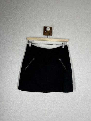 ON RUNNING Athleta Small S Nero Trailside Skort Cerniere Tempo Libero