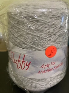 Argyll FLUFFY 4 Ply Machine Knitting Yarn Gray Cone 340 grams - Picture 1 of 6