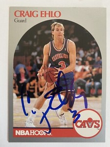 Craig Ehlo 1990-91 NBA Hoops Basketball Card Signed Cavs Washington St. NBA
