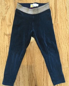 Mini Boden Girl's Sparkle Waistband Velvet Leggings Black Size 4-5 - Picture 1 of 3