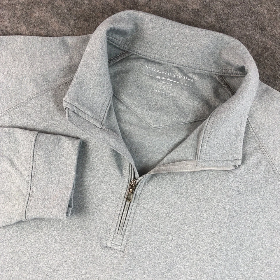 Holderness Bourne 男式 XL 灰色性能四分之一拉链套衫 — 第 1/4 张图片