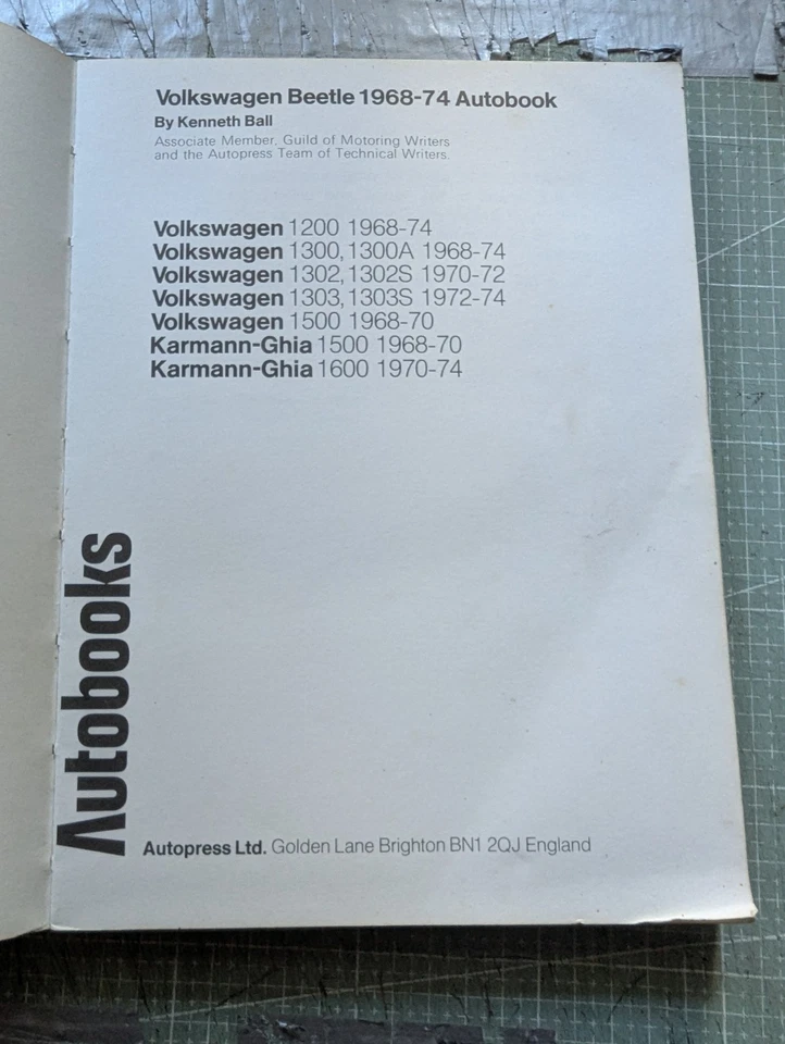 VW Beetle 1200, 1300, 1302, 1303, 1500, 1600, & Karmann-Ghia Workshop Manual - Image 1 of 4