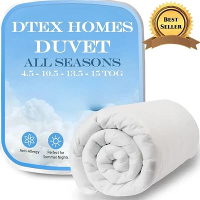 DTEX HOMES Luxury Duvet Tog Single to Super King Hollowfiber Filling Quilt for All Season