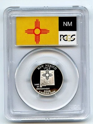 2008 S 25C Silver New Mexico Quarter PCGS PR69DCAM - Image 1 of 2