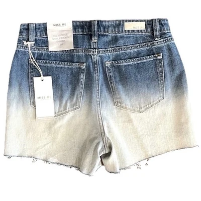 Miss Me Jean Shorts Women 26 Ombre' White Blue Cutoffs Y2K Distressed Frayed NWT - Image 1 of 4