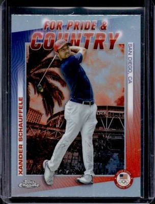2024 Topps Chrome US Olympics Xander Schauffele For Pride and Country #PC-2 USA - Image 1 of 2