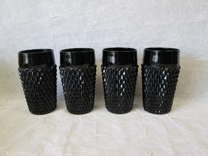 Set 4 Indiana Diamond Point SCHWARZ 5,75" groß EISTEE TRINKGLÄSER - Bild 1 von 5