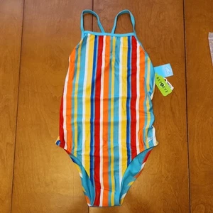 Speedo Women's Eco Endurance Flyback Multi Color Stripe one piece swimsuit 36 - Picture 1 of 4
