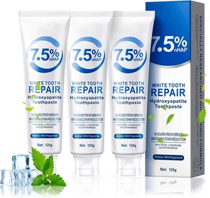 3 Pezzi Idrossiapatite Dentifricio, Senza Fluoro, Sbiancante Naturale, Protezion - Foto 1 di 12