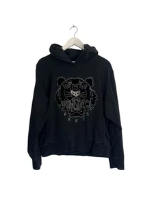 Kenzo Designer Black Hoodie Embroidered Tiger Front Size XL L - Picture 1 of 6