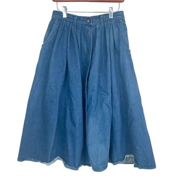 Vtg Gloria Vanderbilt Womens Skirt Sz S Denim Western Cowgirl Prairie Cottage  - Image 1 of 4
