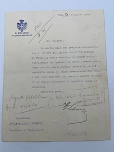 Autograph CARLO SCHANZER (†1953)-Ex-Minister Foreign Affairs ITALY-signed letter - Picture 1 of 3
