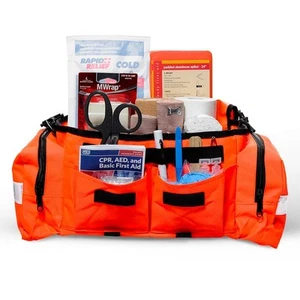 Sports First Aid Kit Bag - 326-Piece Emergency Medical Kit in an Orange EMT S... - Picture 1 of 6