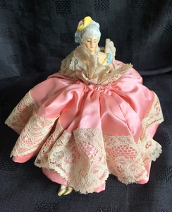 Antique German Porcelain Crinoline Lady Pin Cushion c1920 - Picture 1 of 7