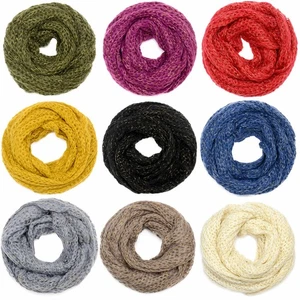 Damen Schal Loop Strickschal Rundschal mit Glitzerfäden weich Grobstrick Glitzer - Bild 1 von 15