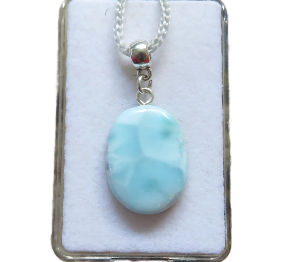 Larimar Cabochon Anhänger mit Ringschlaufe Nr. 4185 - Bild 1 von 1