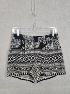 Boho Print Shorts XS Patrons Of Peace Chiffon Paisley Sequins Tribal Ethnic - Picture 1 of 8