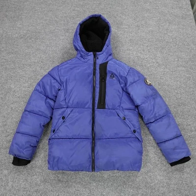 Chaqueta Reebok Juvenil 14/16 Azul Abrigo Abombado con Capucha Cremallera Completa Logo Cálido Invierno Poli Foto 1 de 4