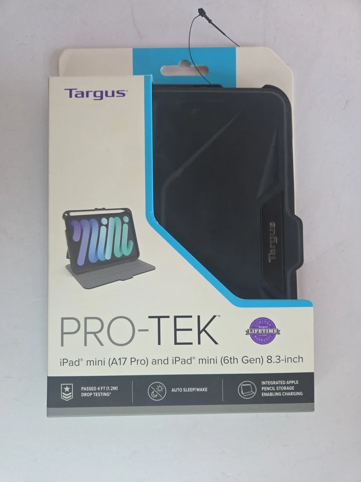 Targus Pro-Tek For IPad Mini 6 Case Black THZ911US Antimicrobial Protection