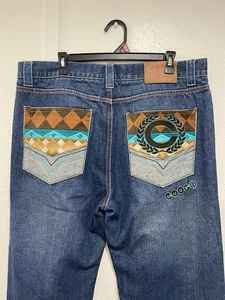 Vintage Coogi Embroidered Baggy Y2K  Jeans Size 36 X 32 - Picture 1 of 8