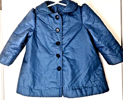 Chaqueta abotonada vintage años 80 niño verde azulado invierno manga larga línea Foto 1 de 4