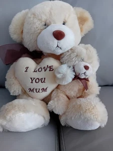 Love You Mum Teddy Bear With Baby Bear - Picture 1 of 3