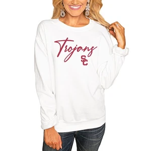 Women's White USC Trojans Win the Day Pullover Sweatshirt - Picture 1 of 1