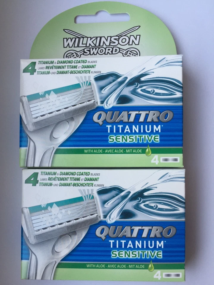 16x Wilkinson Sword Quattro Titanium Sensitive Rasierklingen ohne OVP im Blister
