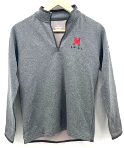 NEW Maryland Terrapins UMD Under Armour UA Gray 1/4 Zip Pullover Youth Kid's M - Picture 1 of 9